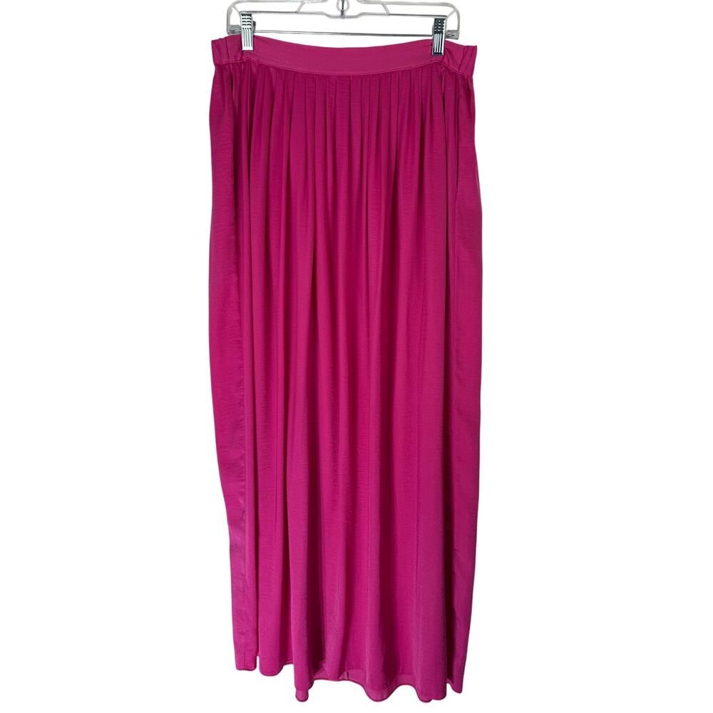 BCBGMaxazria Pink Silky A-line Pleated Pull On Lightweight Maxi Skirt Size XS